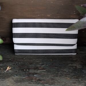 Black and White Striped Wallet